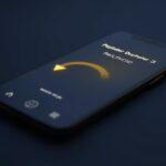 Modern 3D fintech illustration of a smartphone screen showing a downward arrow on a paylater limit i