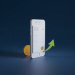 Modern 3D fintech illustration of a smartphone showing a paylater bill that has visibly ballooned la