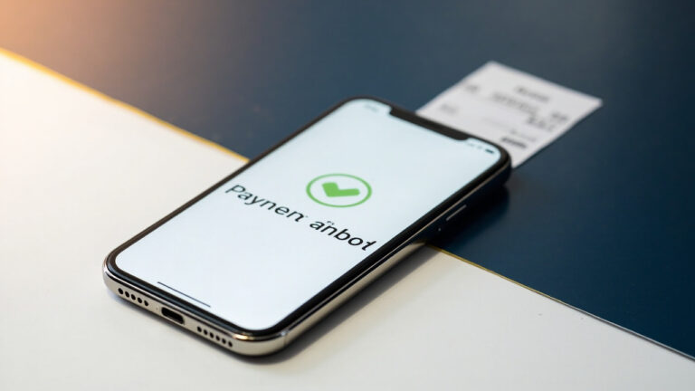 Layar ponsel menampilkan konfirmasi pembayaran tagihan pinjol