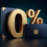 document folder dan envelope navy dengan gold 0% focal, dark navy 3D